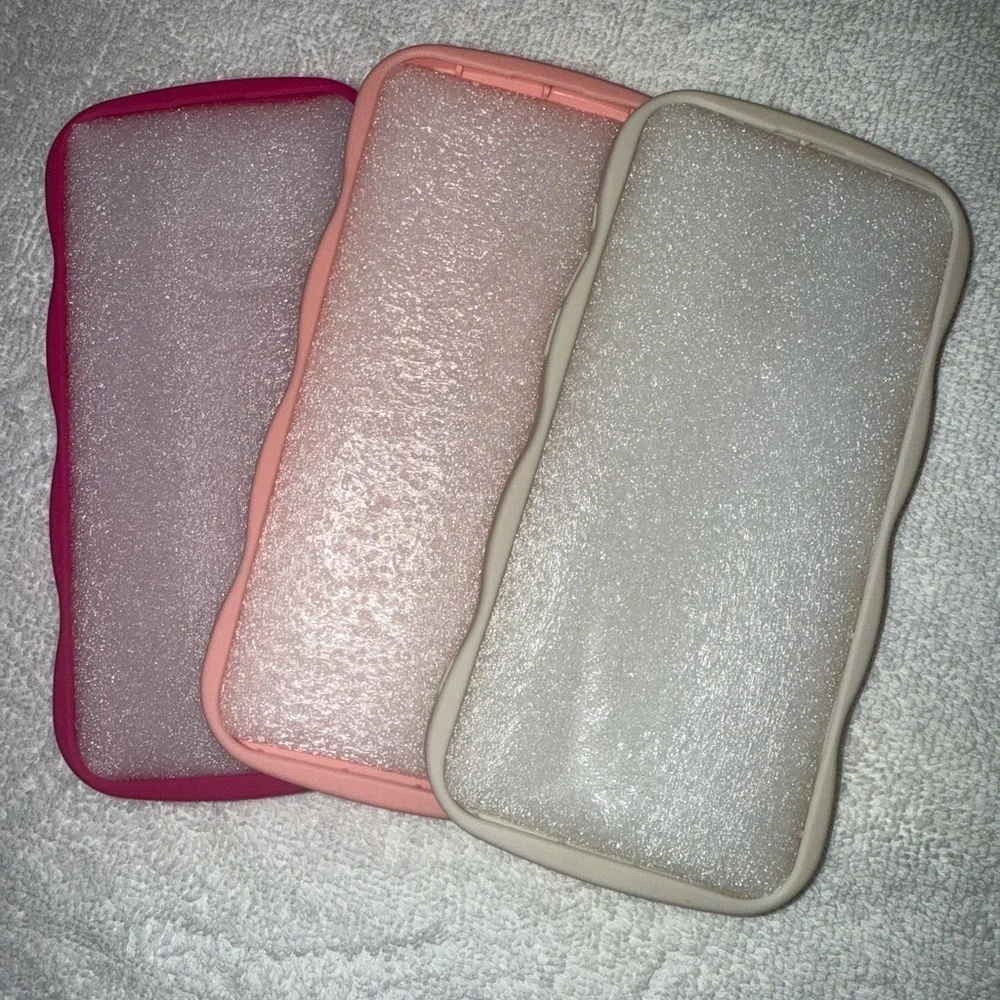 Set of 3 Soft Silicone Cases for iPhone 15 Pro Max - Pink, Peach and White -